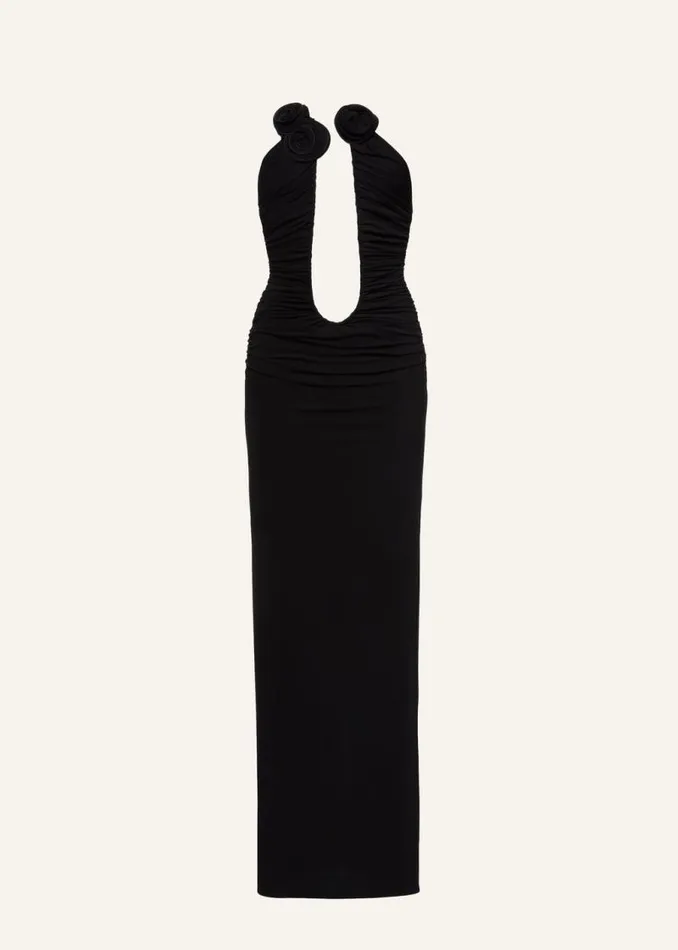 Shop Magda Butrym Dresses Strapless Plunge Maxi Dress In Black