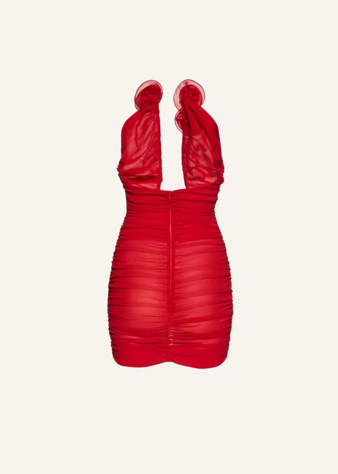 Shop Magda Butrym Dresses Strapless Plunge Mini Dress In Red Shop Magda Butrym Dresses Strapless Plunge Mini Dress In Red