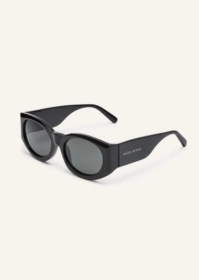 Shop Magda Butrym Eyewear Oval Sunglasses In Black Shop Magda Butrym Eyewear Oval Sunglasses In Black