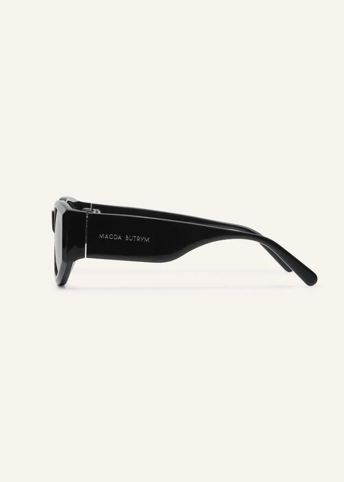 Shop Magda Butrym Eyewear Oval Sunglasses In Black Shop Magda Butrym Eyewear Oval Sunglasses In Black