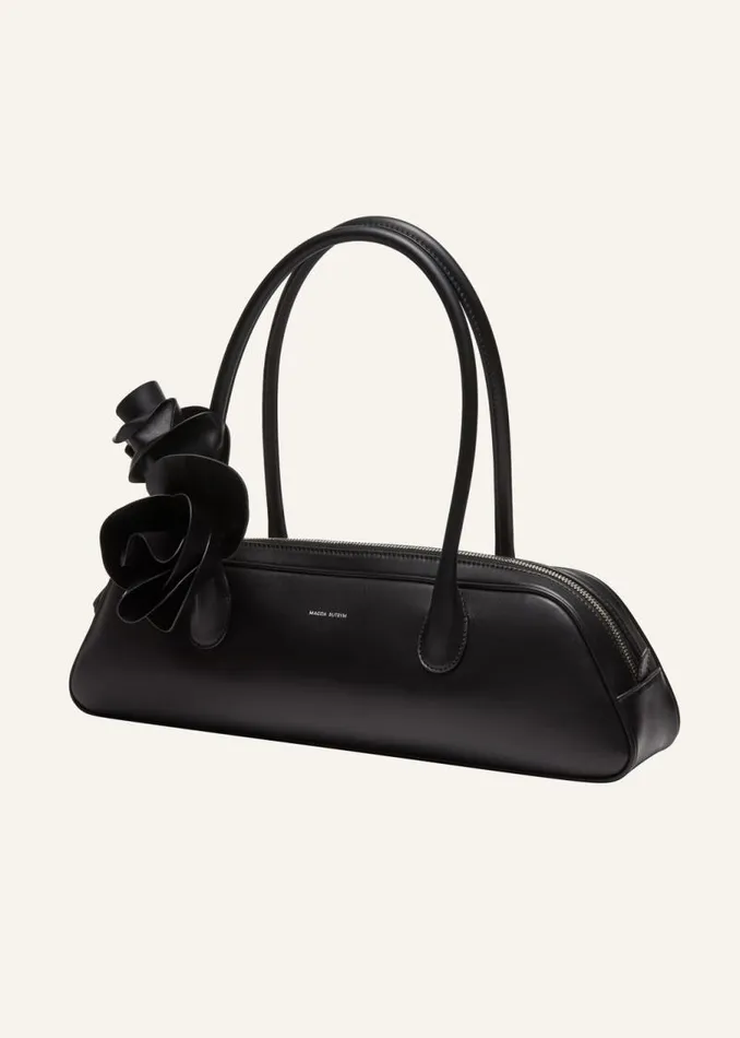 Shop Magda Butrym Handbags Brigitte Trapeze Bag In Black Leather And Silver Shop Magda Butrym Handbags Brigitte Trapeze Bag In Black Leather And Silver