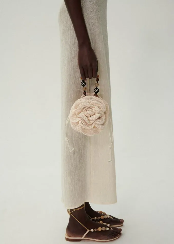 Shop Magda Butrym Handbags Magda Bag Beads Strap In Cream Crochet Shop Magda Butrym Handbags Magda Bag Beads Strap In Cream Crochet