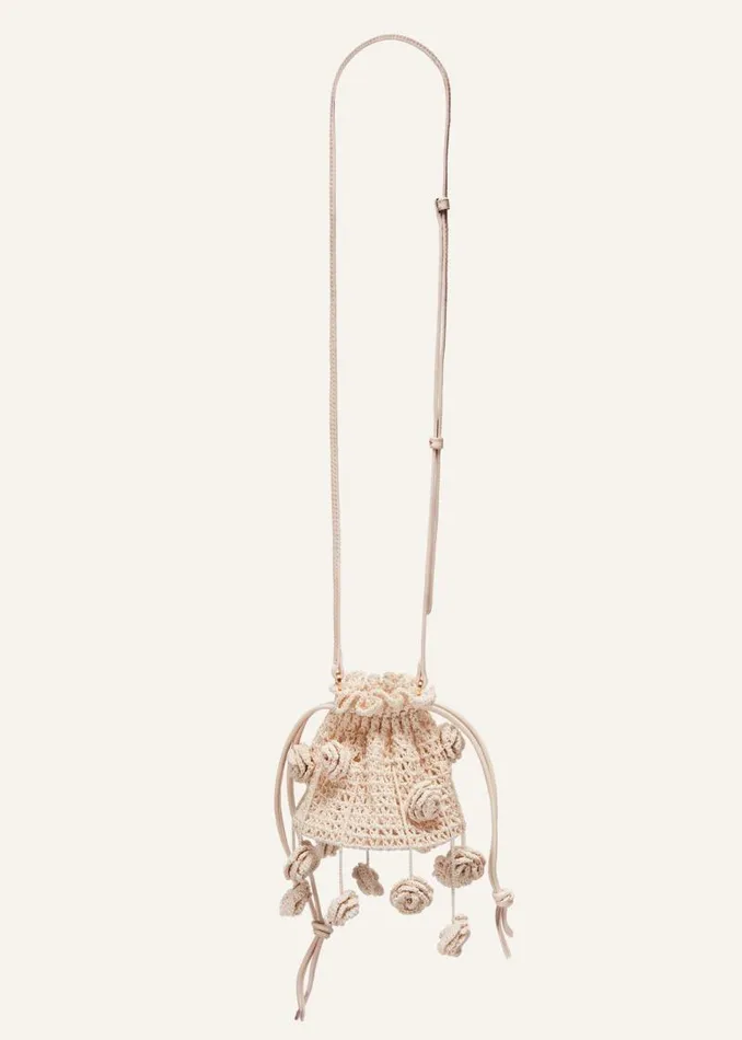 Shop Magda Butrym Handbags Magda Bag In Cream Crochet