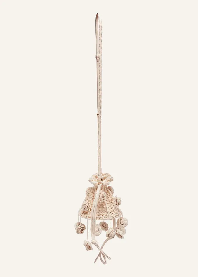 Shop Magda Butrym Handbags Magda Bag In Cream Crochet