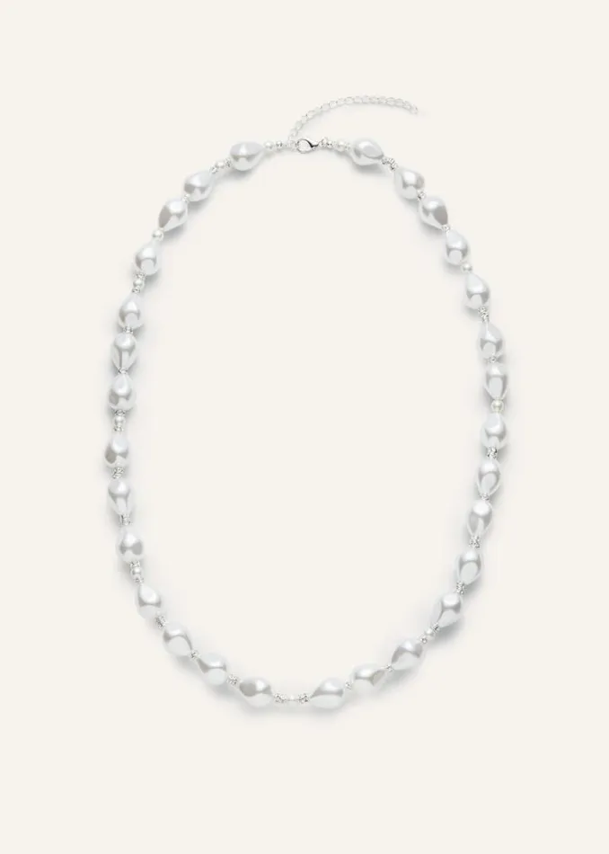 Shop Magda Butrym Jewelry Teardrop Pearl And Crystal Necklace In Silver