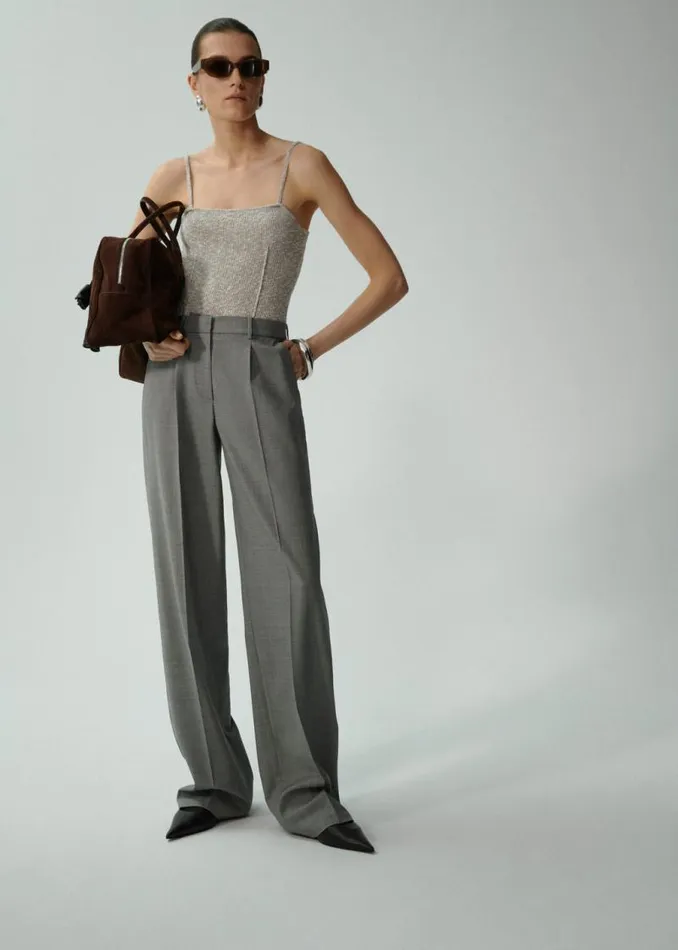 Shop Magda Butrym Knitwear Thin Knit Bodysuit In Grey Shop Magda Butrym Knitwear Thin Knit Bodysuit In Grey