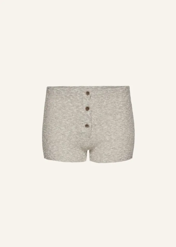 Shop Magda Butrym Pants Thin Knit Shorts In Grey