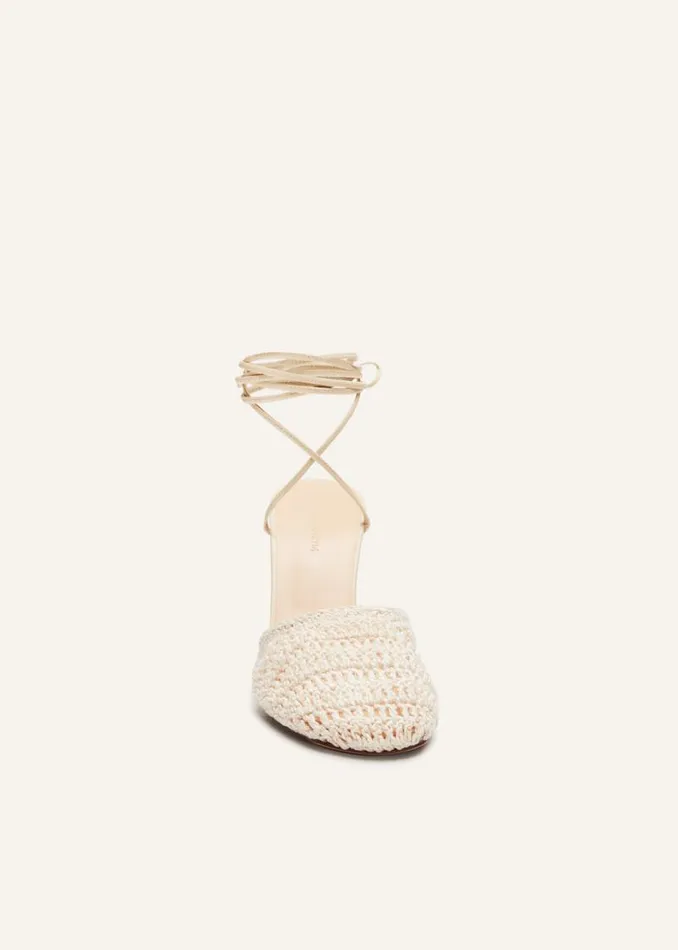 Shop Magda Butrym Shoes Crochet Wrap Heels Incream Shop Magda Butrym Shoes Crochet Wrap Heels Incream