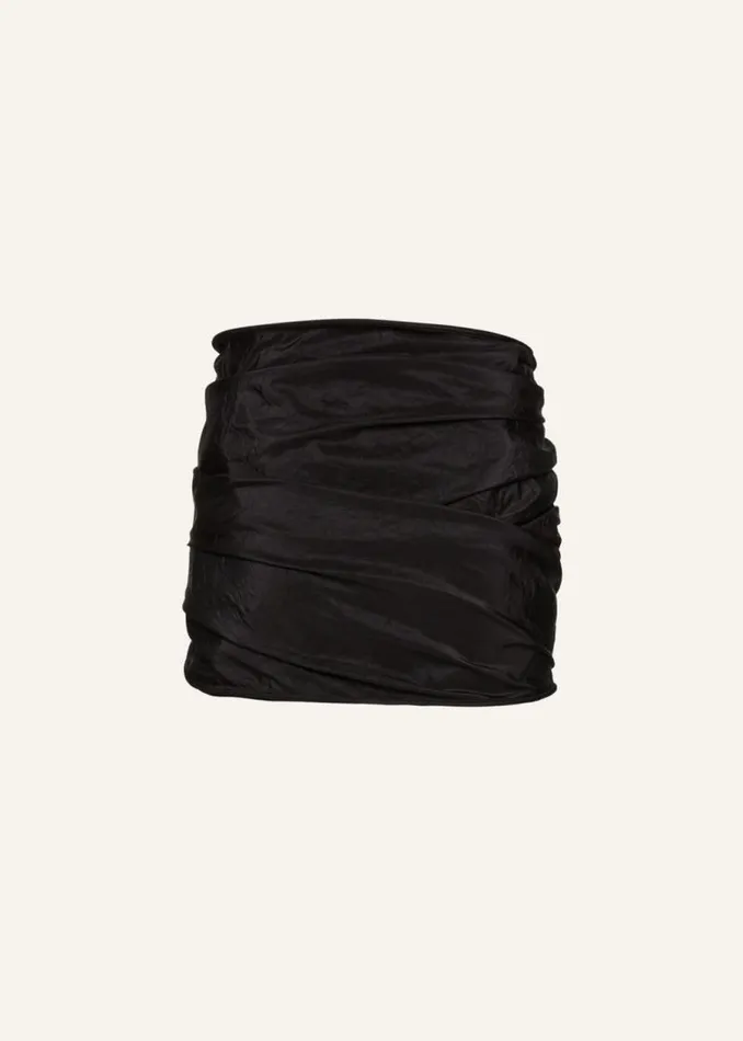 Shop Magda Butrym Skirts Crinkle Taffeta Rose Mini Skirt In Black Shop Magda Butrym Skirts Crinkle Taffeta Rose Mini Skirt In Black