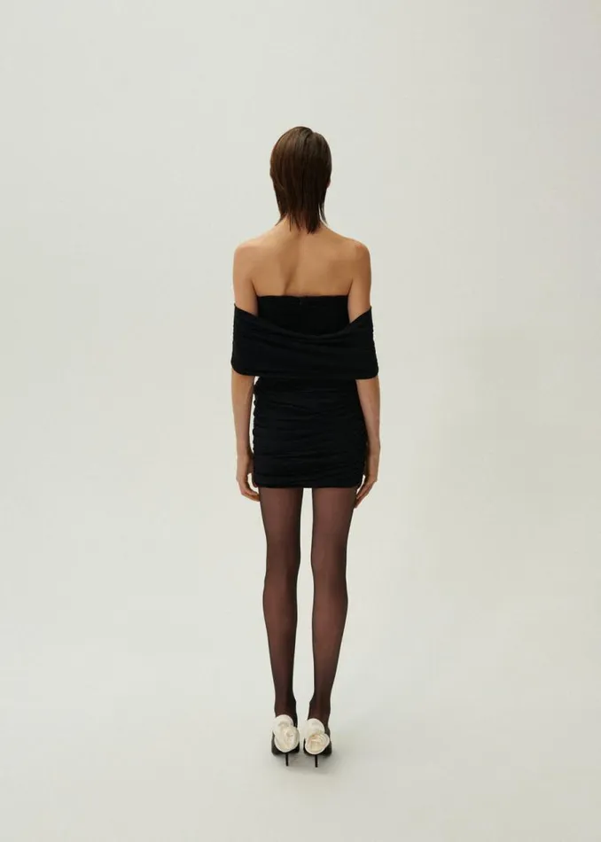 Shop Magda Butrym Skirts Hip Plunge Ruched Mini Skirt In Black Shop Magda Butrym Skirts Hip Plunge Ruched Mini Skirt In Black
