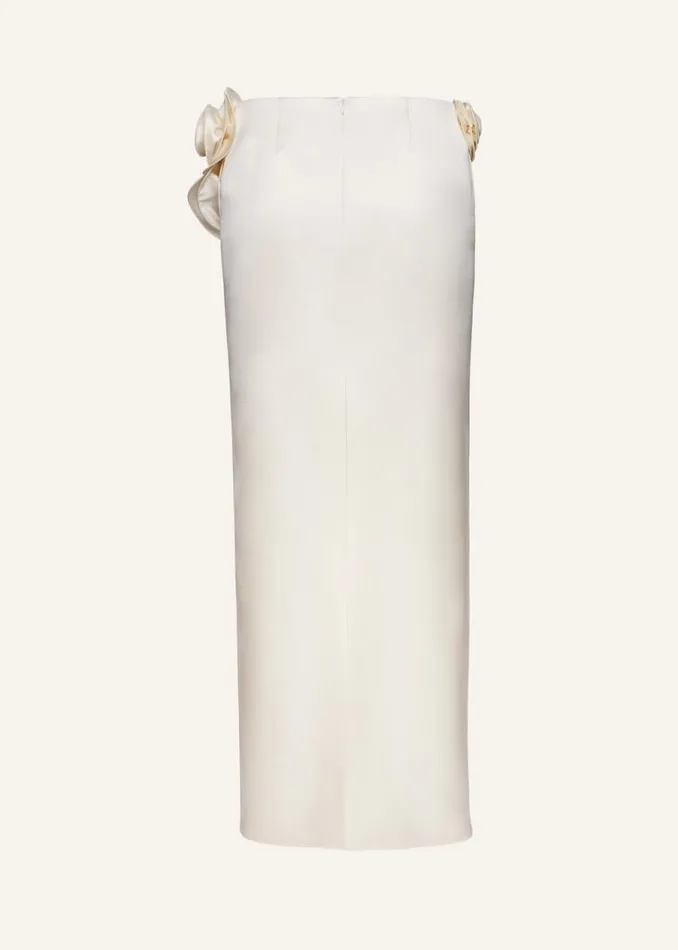 Shop Magda Butrym Skirts Low Waist Back Slit Maxi Skirt In Cream Shop Magda Butrym Skirts Low Waist Back Slit Maxi Skirt In Cream