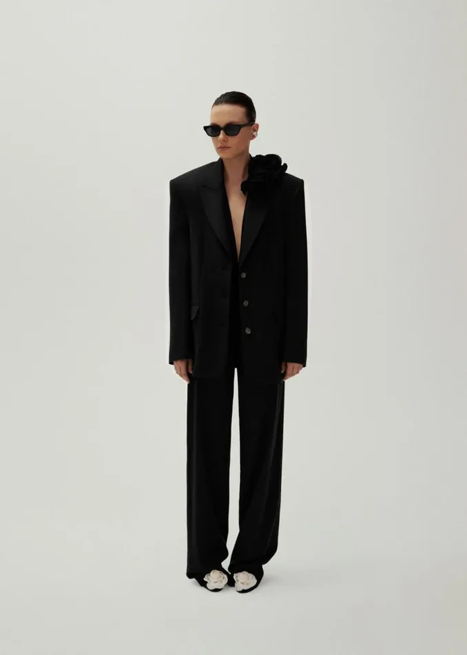 Shop Magda Butrym Tailoring And Suits Classic Oversized Blazer In Black Shop Magda Butrym Tailoring And Suits Classic Oversized Blazer In Black