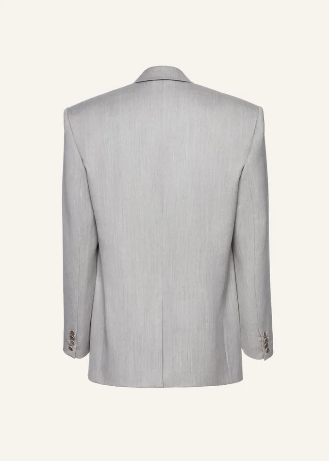 Shop Magda Butrym Tailoring And Suits Oversized Double Breasted Blazer In Grey Shop Magda Butrym Tailoring And Suits Oversized Double Breasted Blazer In Grey