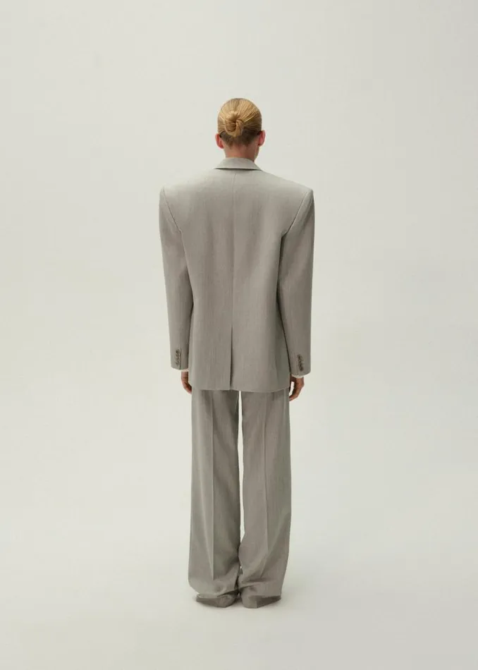 Shop Magda Butrym Tailoring And Suits Oversized Double Breasted Blazer In Grey Shop Magda Butrym Tailoring And Suits Oversized Double Breasted Blazer In Grey