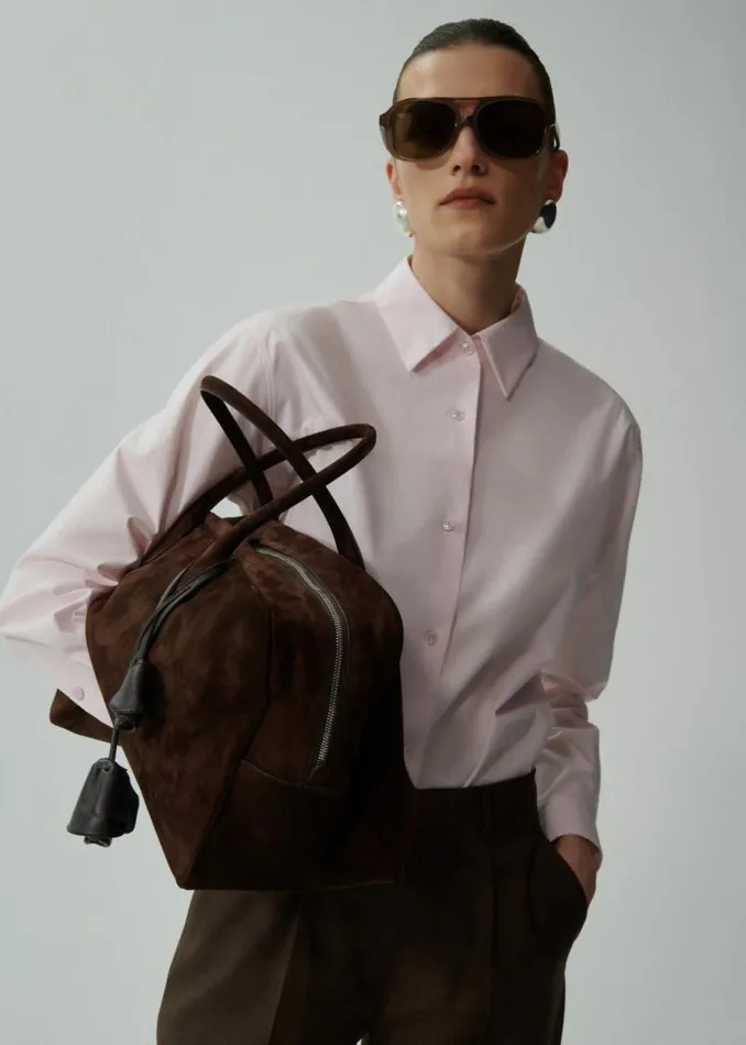 Shop Magda Butrym Tops Classic Cotton Shirt In Pink Shop Magda Butrym Tops Classic Cotton Shirt In Pink