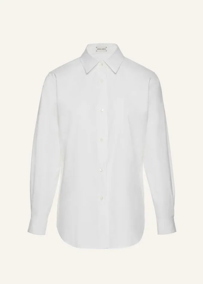 Shop Magda Butrym Tops Classic Cotton Shirt In White