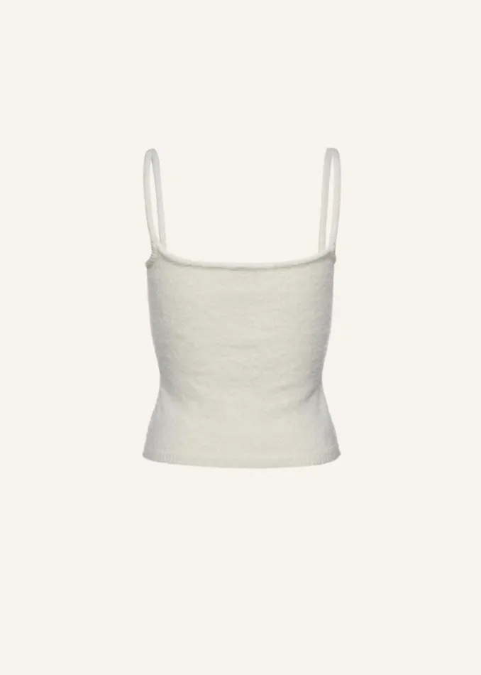 Shop Magda Butrym Tops Mohair Blend Knit Tank Top In Cream Shop Magda Butrym Tops Mohair Blend Knit Tank Top In Cream