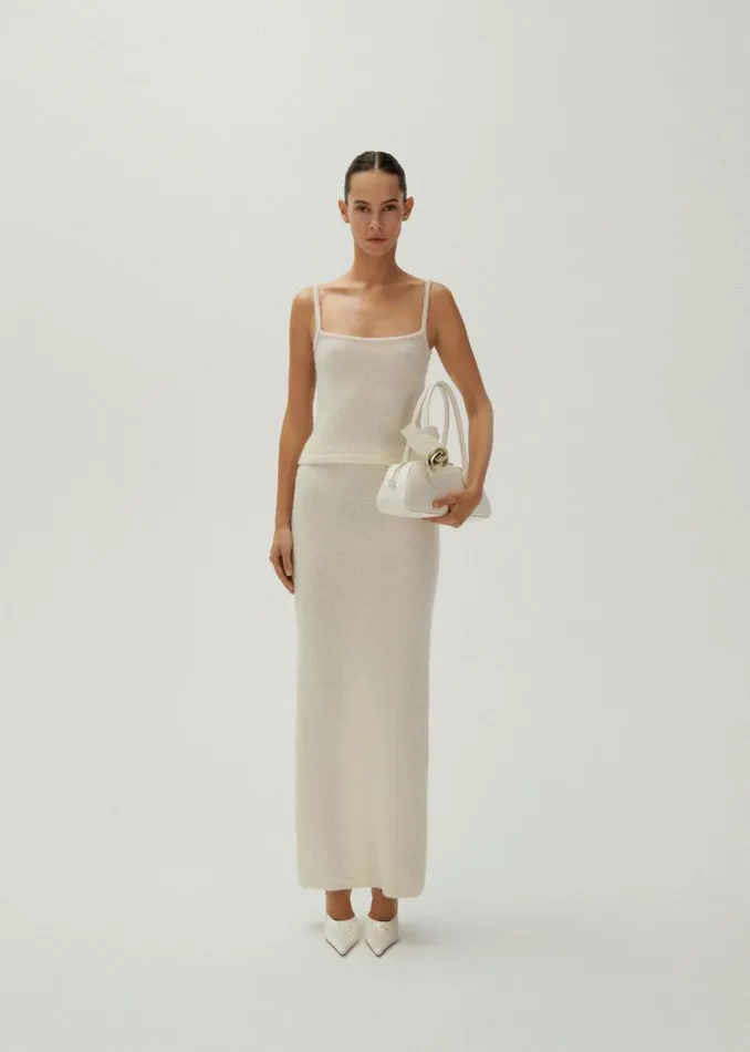 Shop Magda Butrym Tops Mohair Blend Knit Tank Top In Cream Shop Magda Butrym Tops Mohair Blend Knit Tank Top In Cream