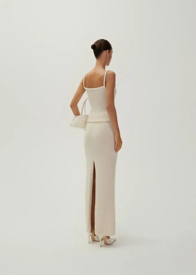 Shop Magda Butrym Tops Mohair Blend Knit Tank Top In Cream Shop Magda Butrym Tops Mohair Blend Knit Tank Top In Cream