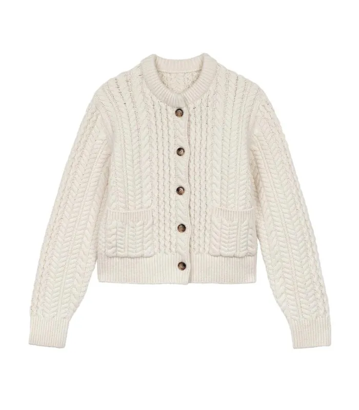 Shop MERCINA CARDIGAN Ivory DEN Knitwear