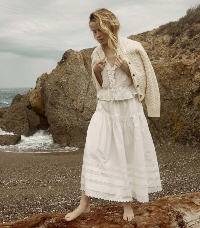Shop MERCINA CARDIGAN Ivory DEN Knitwear