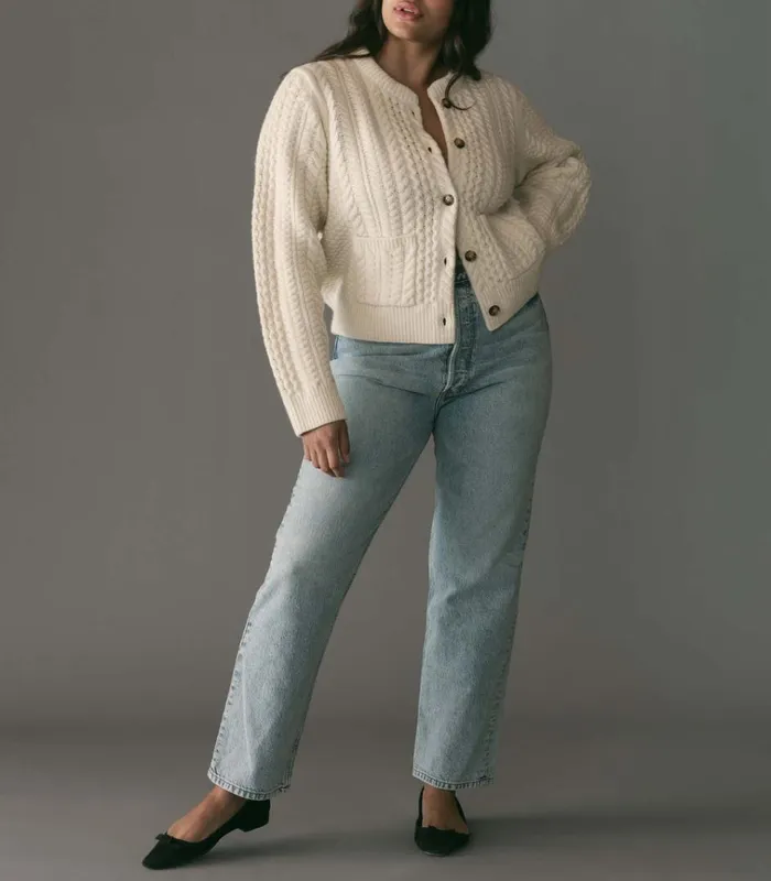 Shop MERCINA CARDIGAN Ivory DEN Knitwear