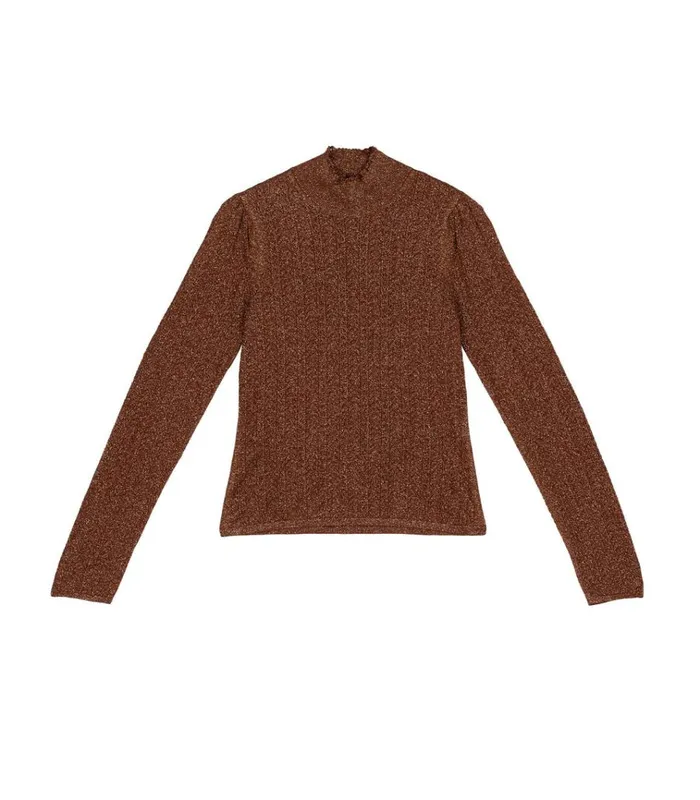 Shop MINOU TURTLENECK Persimmon DEN Knitwear