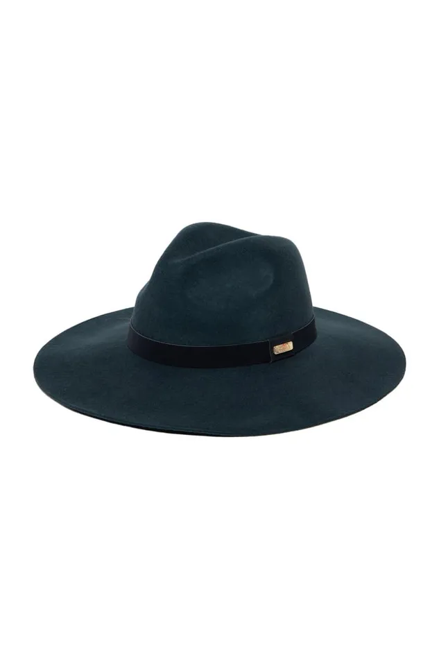 SHOP Trina Turk BELTS SCARVES and HATS TT PACKABLE BLACK WOOL FELT FEDORA