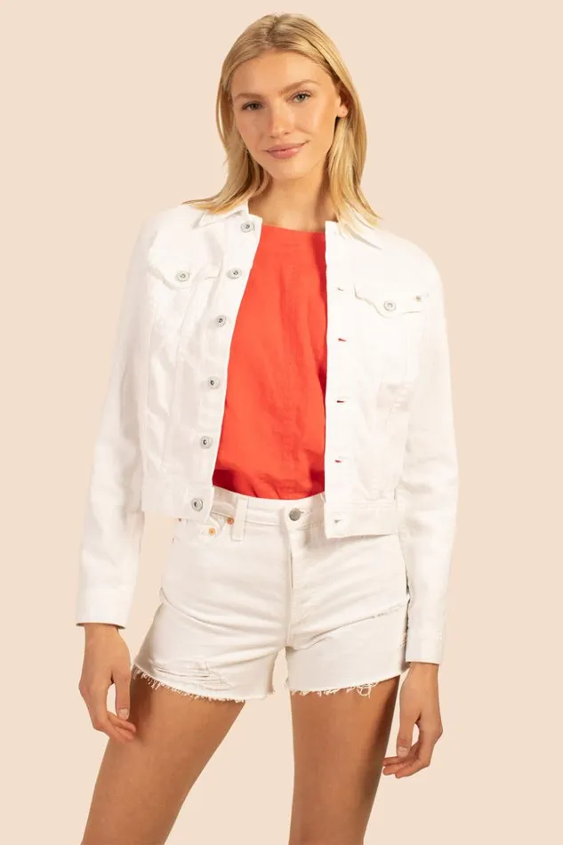 SHOP Trina Turk JACKETS and COATS AG WHITE ROBYN DENIM JACKET