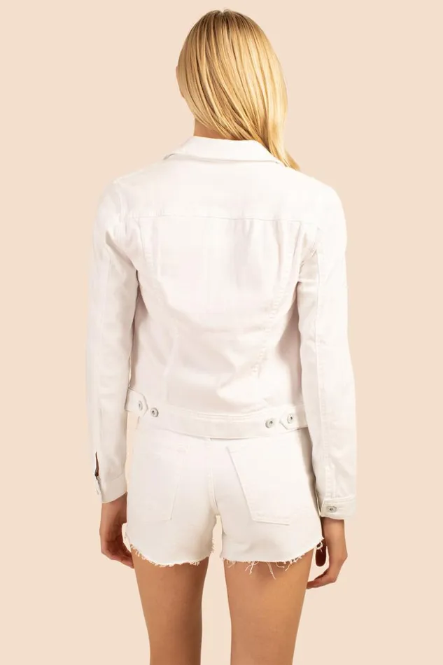 SHOP Trina Turk JACKETS and COATS AG WHITE ROBYN DENIM JACKET