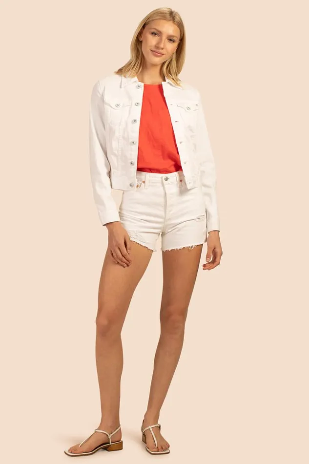 SHOP Trina Turk JACKETS and COATS AG WHITE ROBYN DENIM JACKET