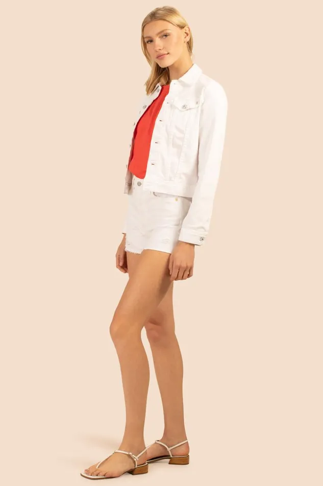 SHOP Trina Turk JACKETS and COATS AG WHITE ROBYN DENIM JACKET