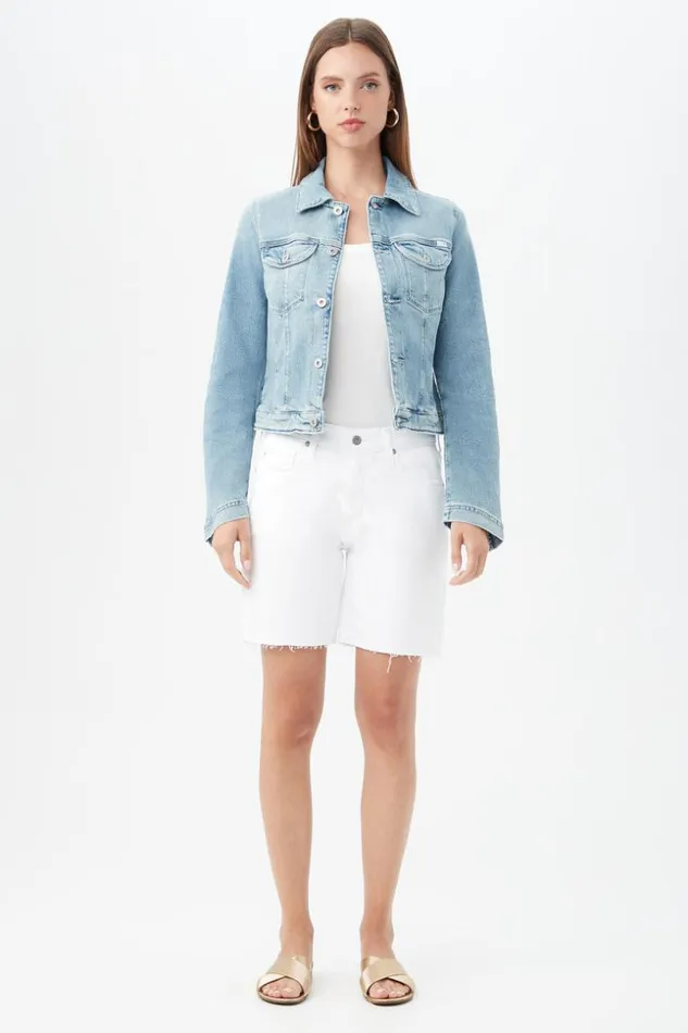 SHOP Trina Turk JACKETS and COATS AG WOMEN039S LIGHT BLUE ALAMO DENIM JACKET