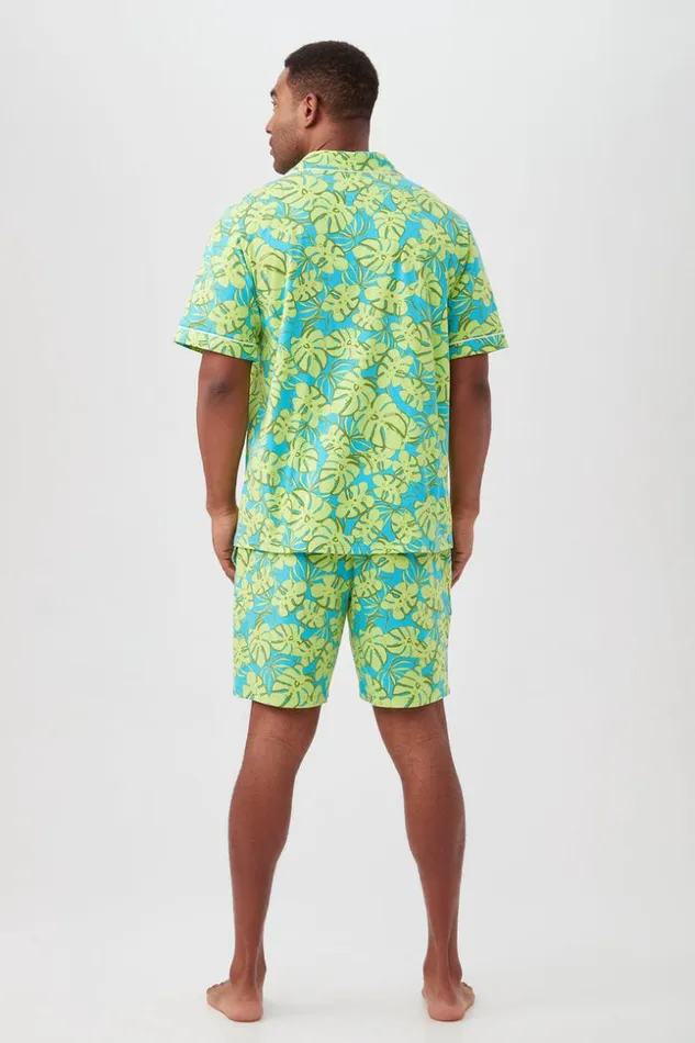 SHOP Trina Turk MEN039S SLEEPWEAR PALM LEAVES MEN039S SHORT SLEEVE BOXER SHORT JERSEY PJ SET