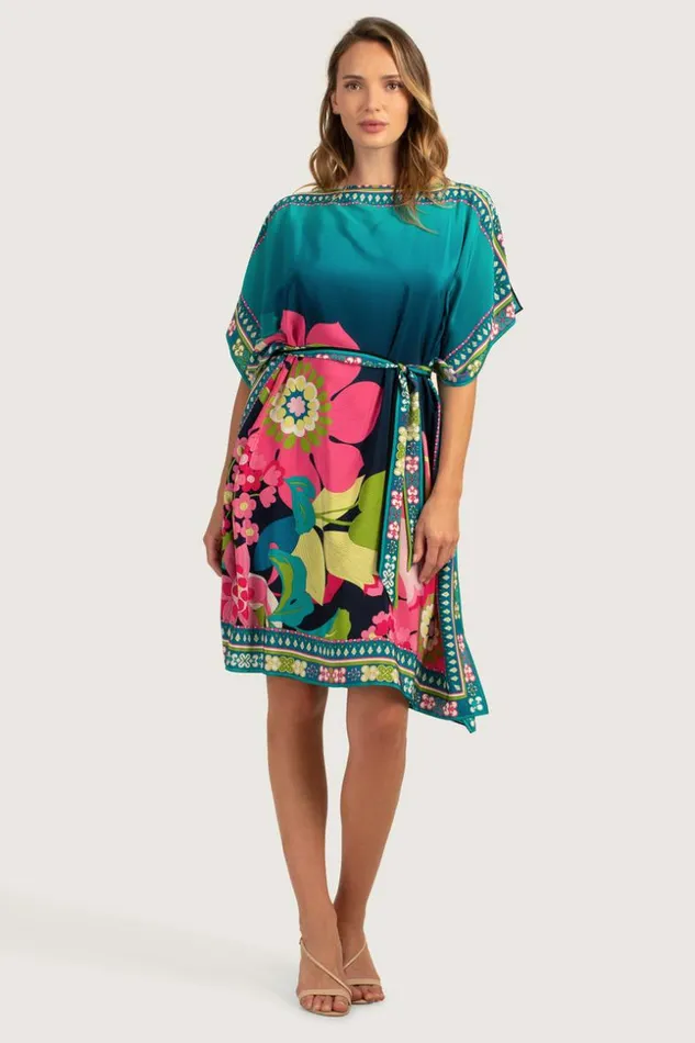 SHOP Trina Turk MINI DRESSES SUNLIGHT FLORAL BELTED THEODORA CAFTAN DRESS