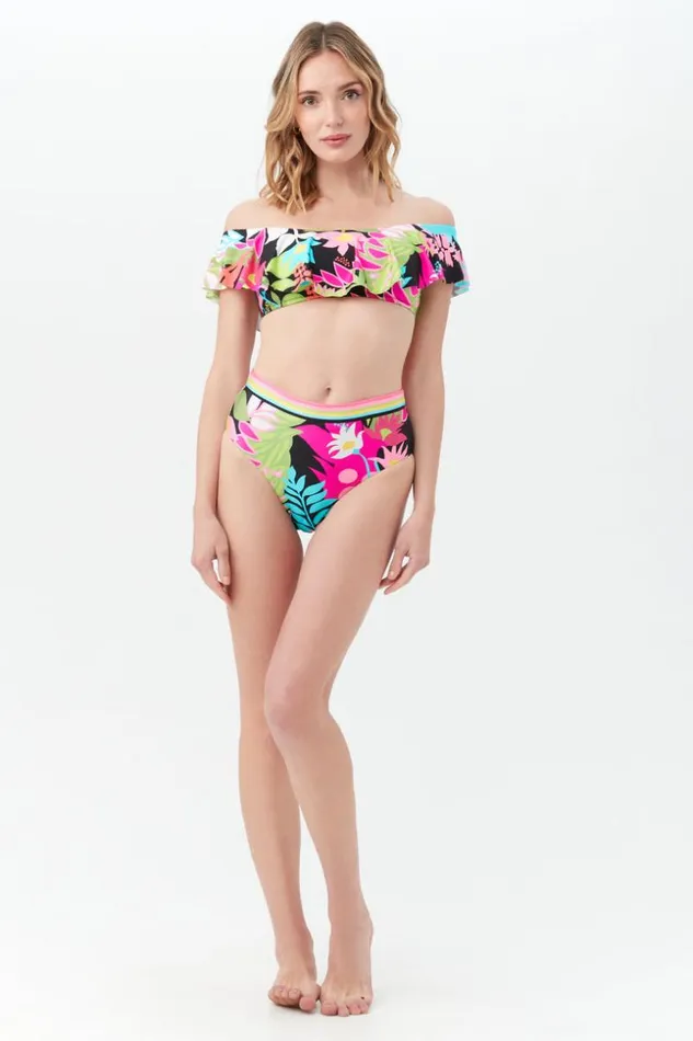 SHOP Trina Turk SWIM BOTTOMS WOMEN039S TIKI ISLANDER REVERSIBLE HIGH WAIST SWIM BOTTOM