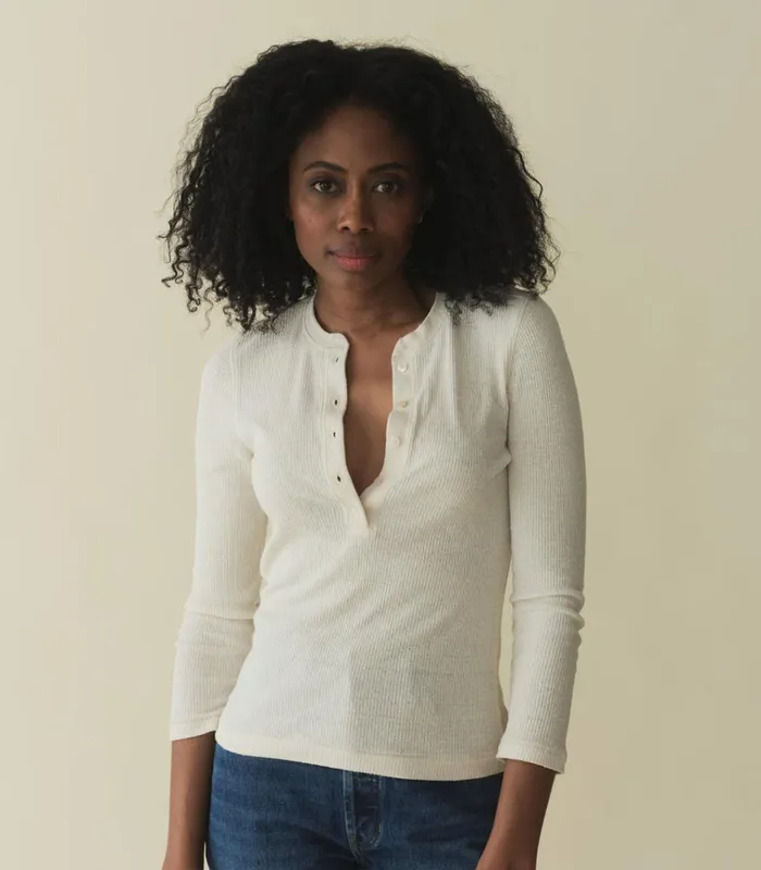 Shop VESPER SILK TEE Cream DEN Tees