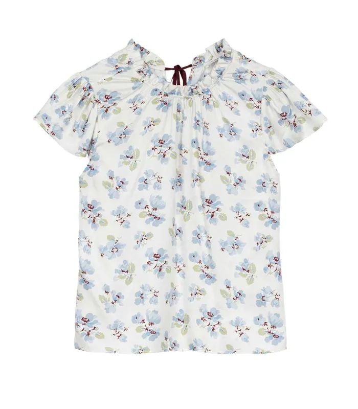 Shop YVIE TOP Bleu Frolicking Floral DEN Tops