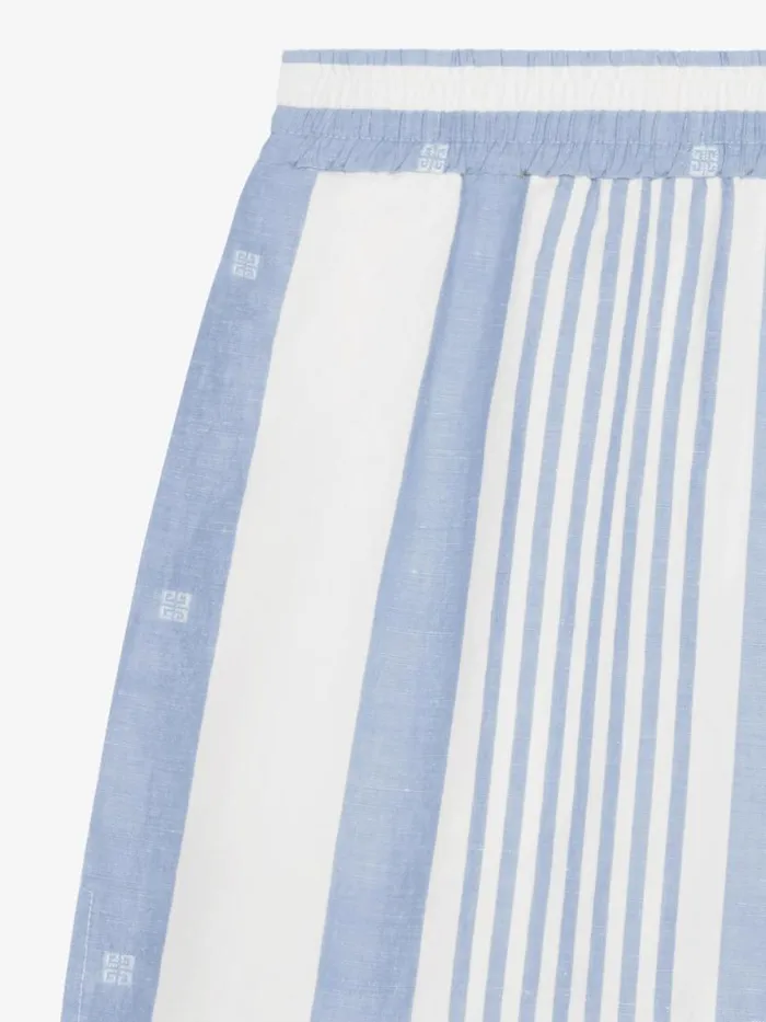Shorts In Cotton And Linen With 4g Stripes Blueoff White Women Givenchy Pants and Shorts