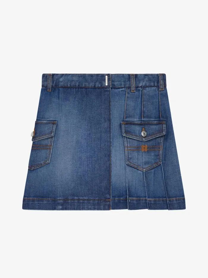 Skirt In Denim Denim Blue Kids Givenchy