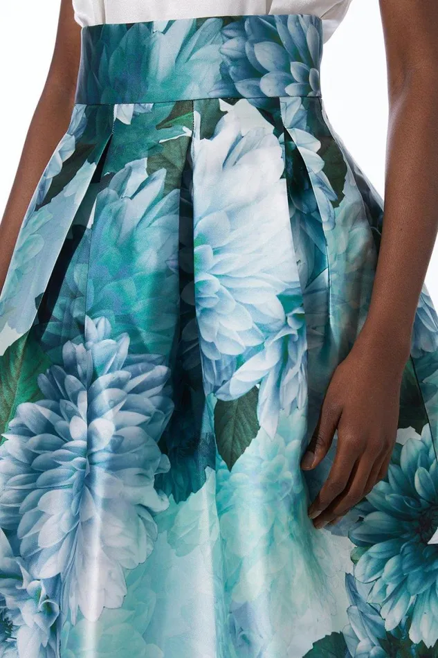 Skirts Women Karen Millen Garden Floral Prom Maxi Skirt Green