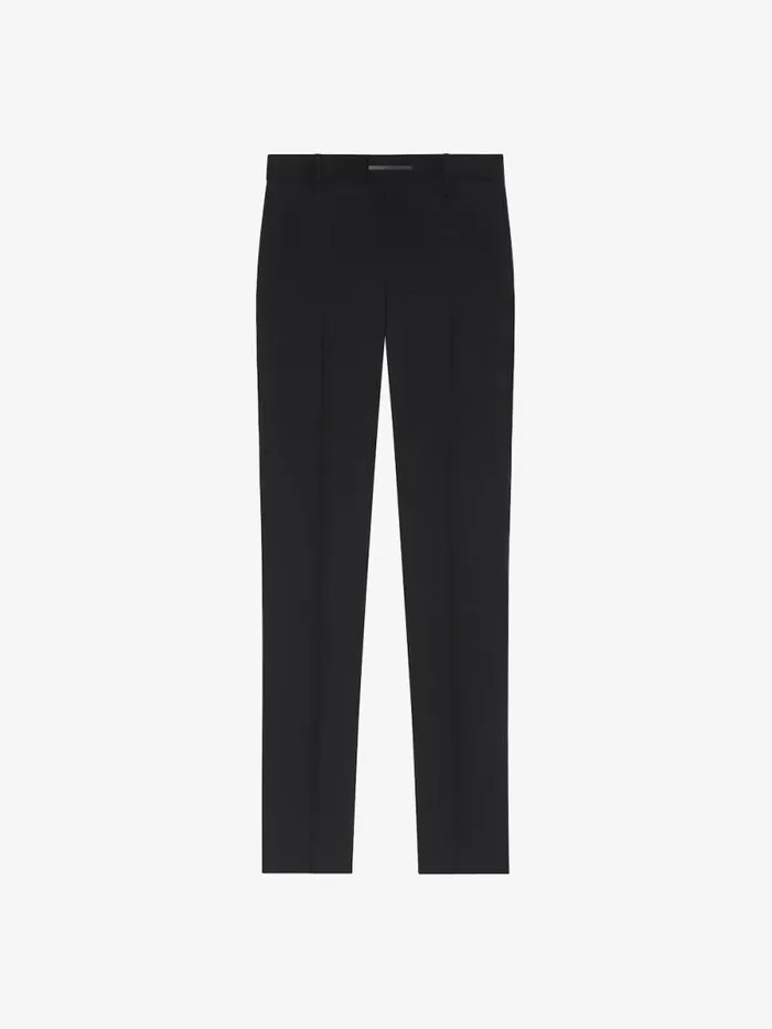 Slim Fit Tailored Pants In Wool Black Men Givenchy Pants and Shorts