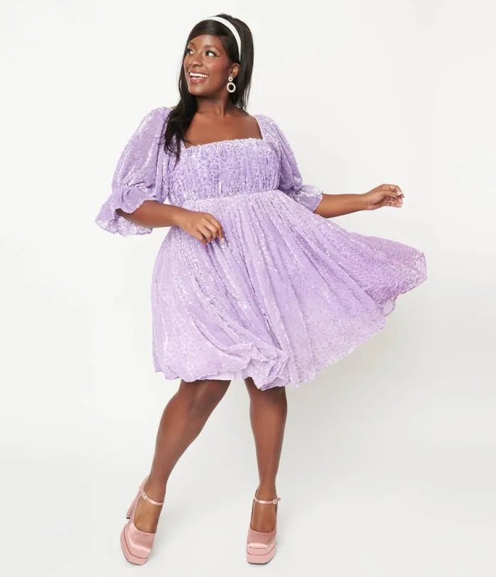 Smak Parlour Plus Size Lavender Heart Velvet Love Interest Babydoll Dress DressesPlus Unique Vintage Babydoll Smak Parlour Plus Size Lavender Heart Velvet Love Interest Babydoll Dress DressesPlus Unique Vintage Babydoll