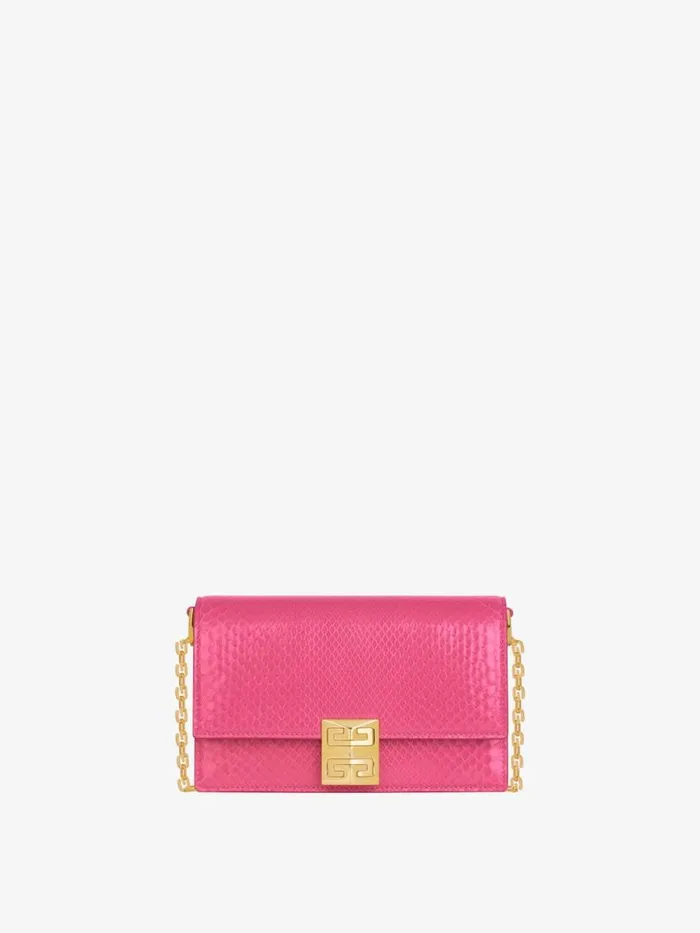 Small 4g Bag In Python With Chain Neon Pink Women Givenchy Crossbody Bags