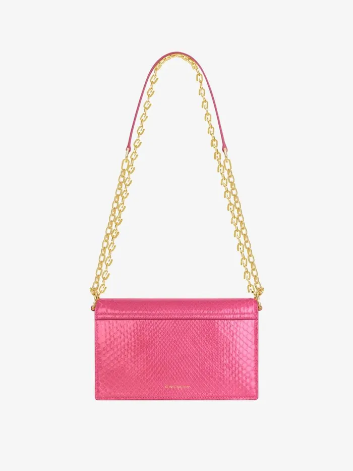 Small 4g Bag In Python With Chain Neon Pink Women Givenchy Crossbody Bags