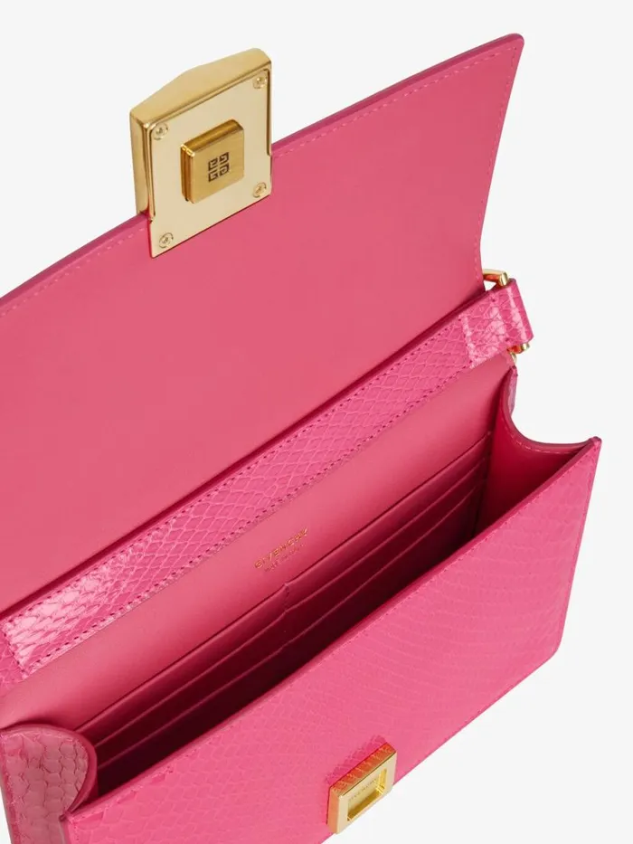 Small 4g Bag In Python With Chain Neon Pink Women Givenchy Crossbody Bags