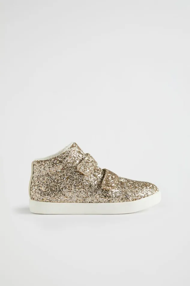 Sneakers and Trainers Girl Seed Heritage Glitter Tab High Top Gold