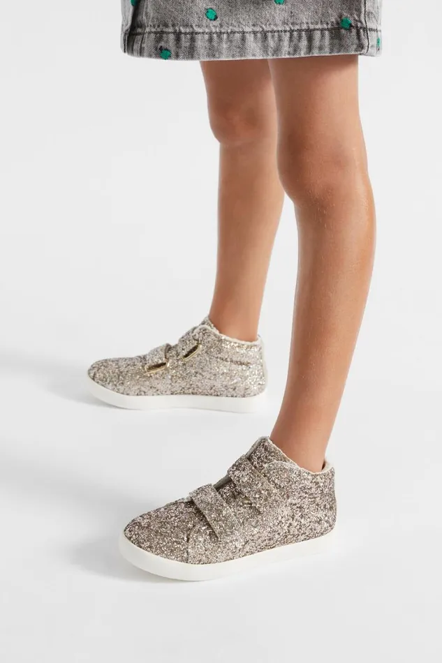 Sneakers and Trainers Girl Seed Heritage Glitter Tab High Top Gold