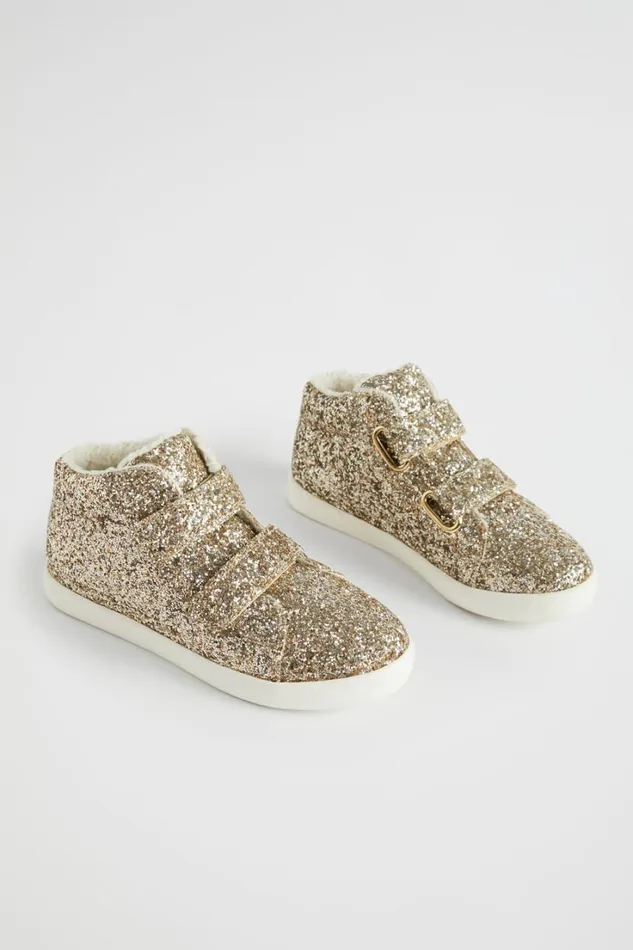 Sneakers and Trainers Girl Seed Heritage Glitter Tab High Top Gold