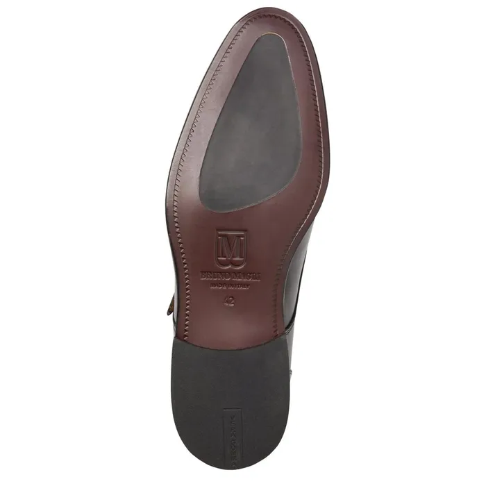 Solero Classic Leather Single Monk StrapBlack Men Bruno Magli Loafers and Slipons
